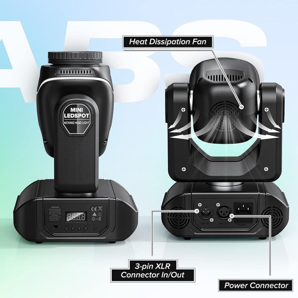 80 Вт сценический светильник с подвижной головкой, 10 узоров, 8 цветов, 18 призм, эффект луча, высокая яркость, мощный прожектор для вечеринок с дистанционным управлением