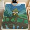 Snufkin Printed Flannel Blanket, soft throw for bedroom sofa, washable, fan merchandise, great gift.