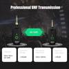 Беспроводная UHF система Aroma ARU-10 с перезаряжаемым аудиопередатчиком-приемником для гитары и баса, поддержка 7 каналов
