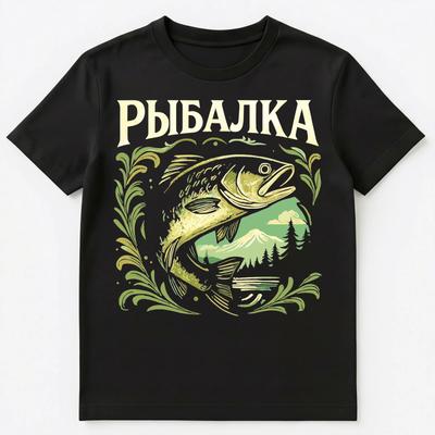 Рыбалка Рыбалка Смешная Русская Унисекс Футболка