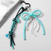 Уникальный брелок-брелок с бантом из пряжи и искусственного жемчуга для женской сумки, подвеска, аксессуар, украшение для кошельков и аксессуаров