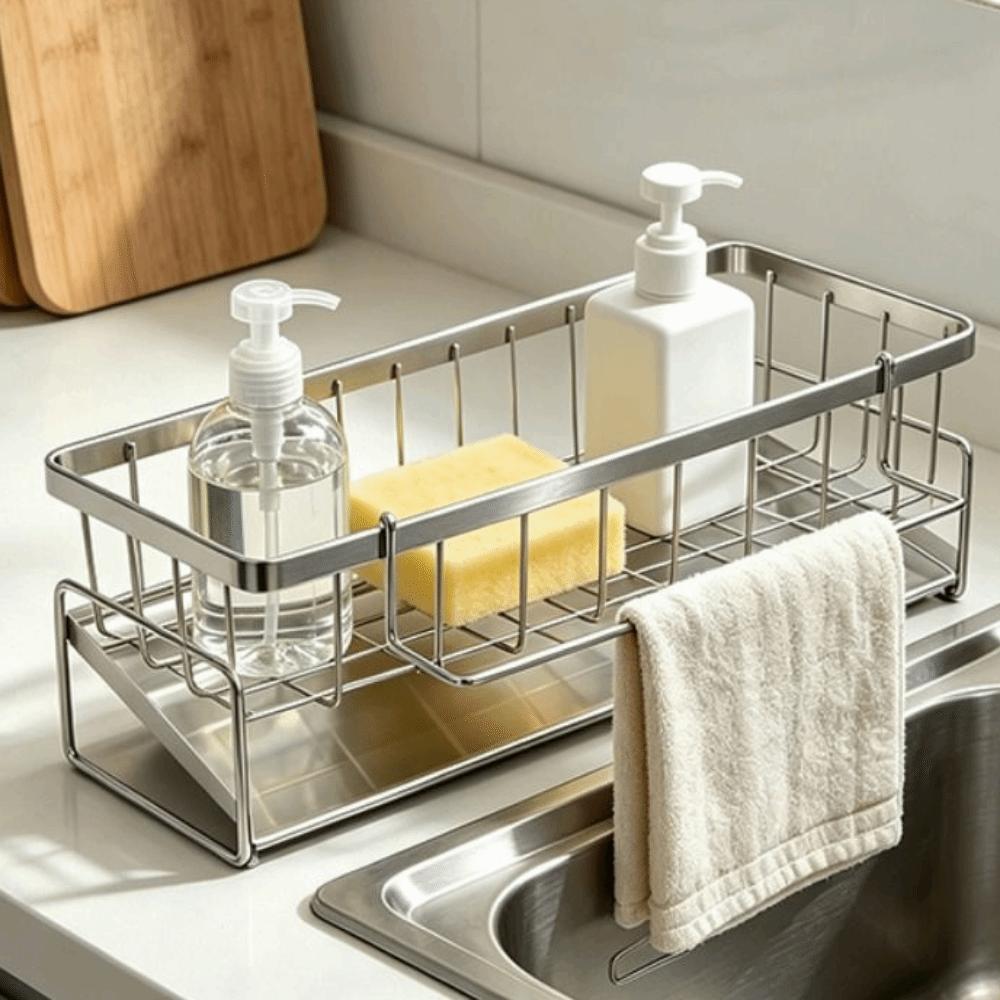 Space-Saving Kitchen Sink Draining Rack Multi-Functional Sink Shelf Sink Organizer Bathroom