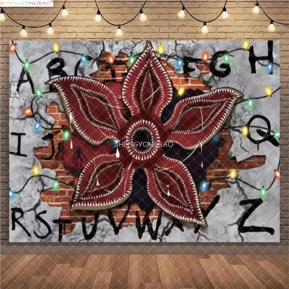 American TV Stranger Luminous Letter Photography Backdrops Prop Alphabet Light Baby Gift Birthday Party Background ZZ-02