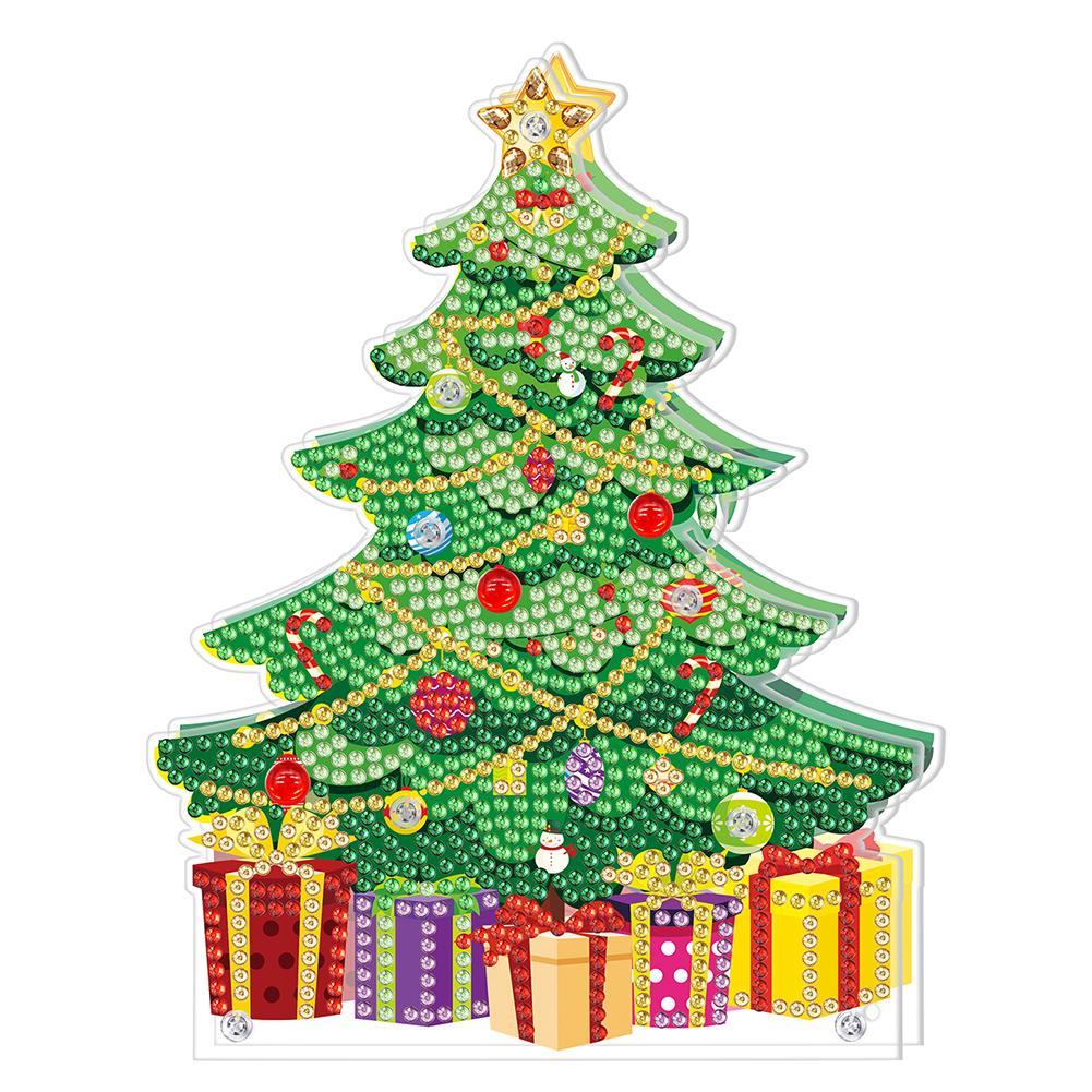 DIY Алмазная картина Светодиодная лампа Рождественская елка Снеговик Двухсторонняя дрель Ночной светильник Искусство Ремесла Лампа Фестиваль Рождество Домашний Декор