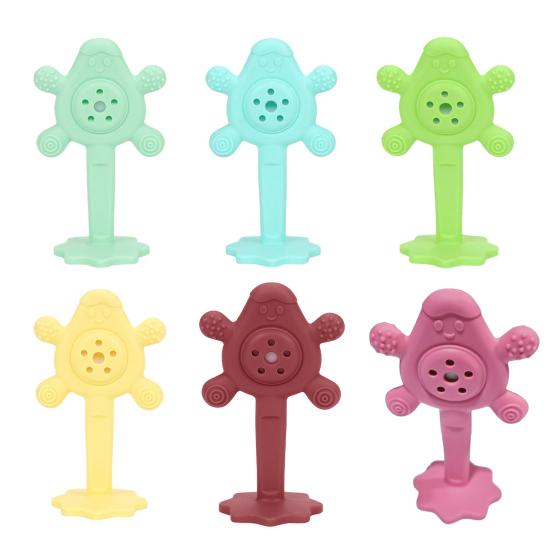 Детская погремушка, игрушка для прорезывания зубов, погремушка из пищевого силикона для младенцев, удобная для захвата, чистая, развивает моторику, развивает сенсорные навыки у малышей