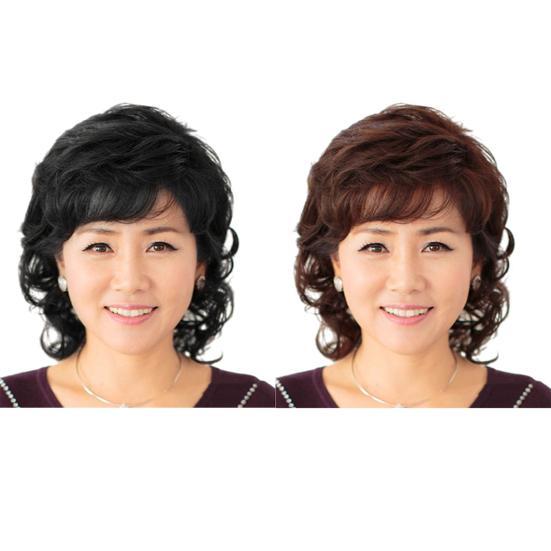Женский короткий вьющийся парик с челкой, пушистые натуральные шелковистые высокотемпературные волокна, дамы среднего возраста, мама, черные, коричневые синтетические волосы