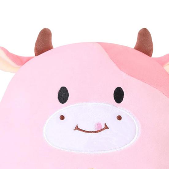 Cat Cow Plush Toy Soft Stuffed Animal Skin-Friendly Cuddle Cushion for Kids Adults Birthday Gift for Girls Boys