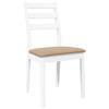 Dining Chairs with Cushions 2 pcs White Solid Rubberwood