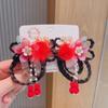 2pcs Flower Tassel Children Bow Hairpin New Year Headress Hanfu Side Clip Wig Braid Hairpin  Girls