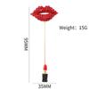 Rhinestone Charms Fashion Accessories Banquet Jewelry Red Lip Lipstick Brooch Badge Scarf Pin