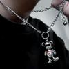 3D Rainbow Bear Pendant Sweater Chain - Trendy, Movable Hip-Hop Style Necklace for Students