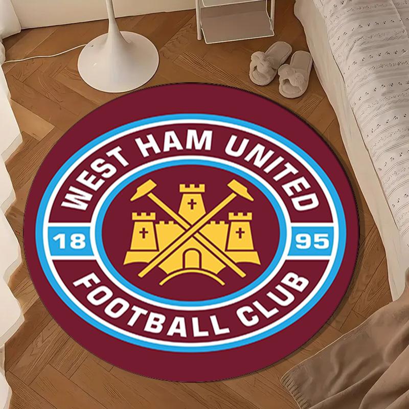 West Football Club Round Rug for Livingroom,Bedroom, Palyroom, Chair Rug, Area rug, Circle Carpet, Large Size Fan Christmas gift