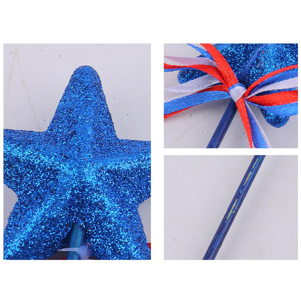 6/9/18PCS Glitter Star Picks Foam Sparkly Sticks Memorial Day Star Hanging Ornaments Independence Day Party Favors