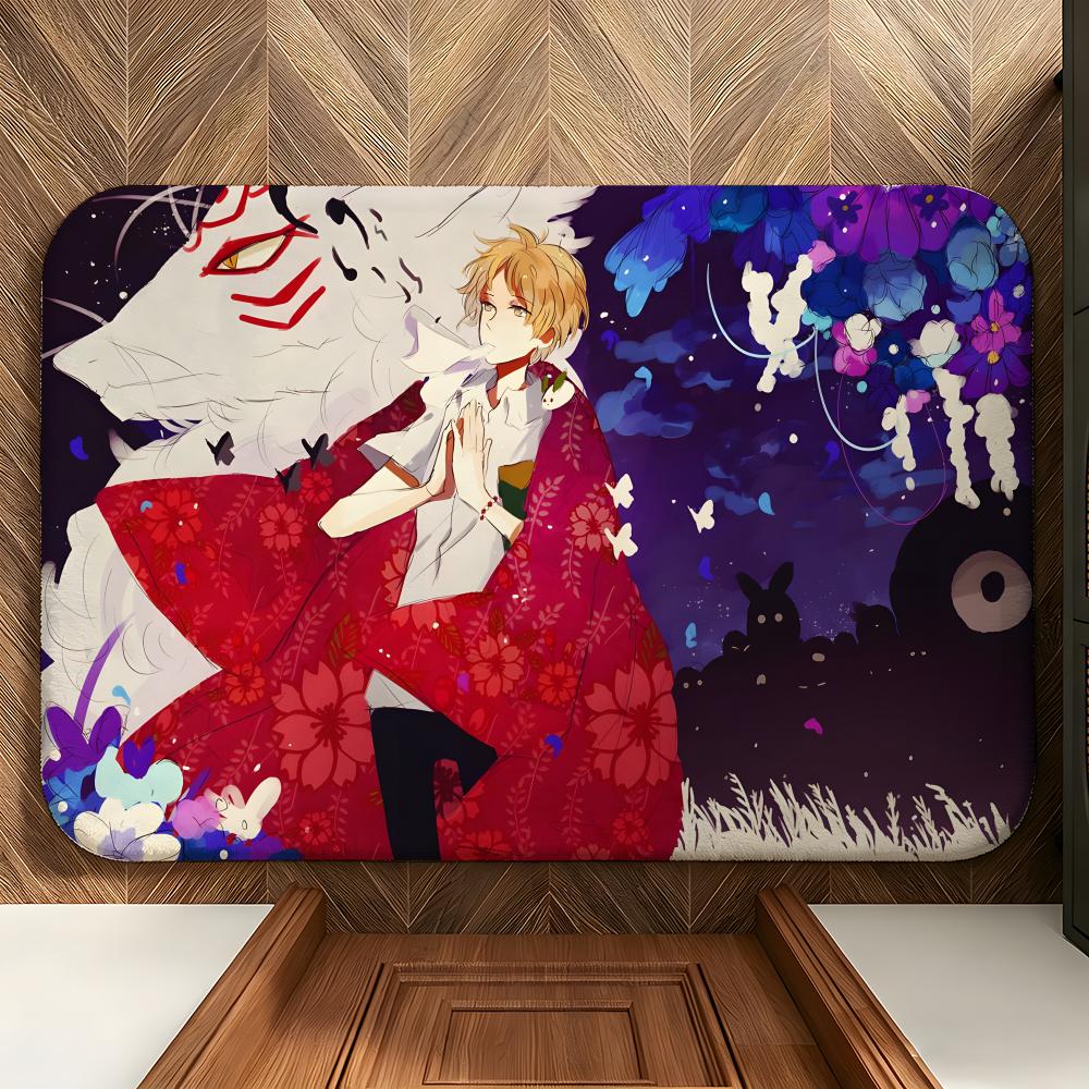 anime NNatsume's Book of Friends Floor Mat Soft Flannel Floor Mat Suitable for Entryways, Living Rooms, Bedrooms, and Bathrooms
