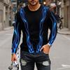 Flame Fashion Designer Men's Street Style 3D Print T Shirt Tee Sports Holiday T Shirt Long Sleeve Crew Neck Shirt Spring Fall