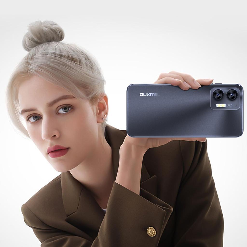 Oukitel Смартфон C35, Android 13, 24 ГБ ОЗУ(12+12)+ 256 ГБ ПЗУ, 6,56-дюймовый HD+, аккумулятор 5150 мАч, камера 50 МП + 8 МП, разблокировка по отпечатку пальца + лицо