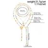 Salircon Y2k Boho Colorful Crystal Long Y-Shaped Necklace Women Creative Cross Flower Pendant Pendant Neck Accessory Jewelry