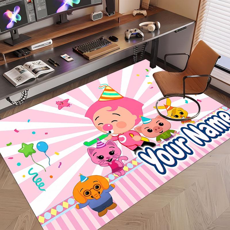 Custom Name Text Crystal Velvet Rug,El Payaso Plim Plim Soft Plush Decorative Non Slip Floor Carpet