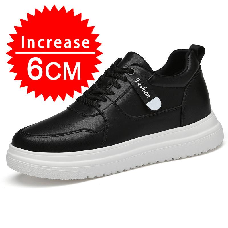 Мужские кроссовки, обувь с лифтом, увеличивающая рост стелька, обувь на высоком каблуке 7-8 см, спортивная обувь из натуральной кожи