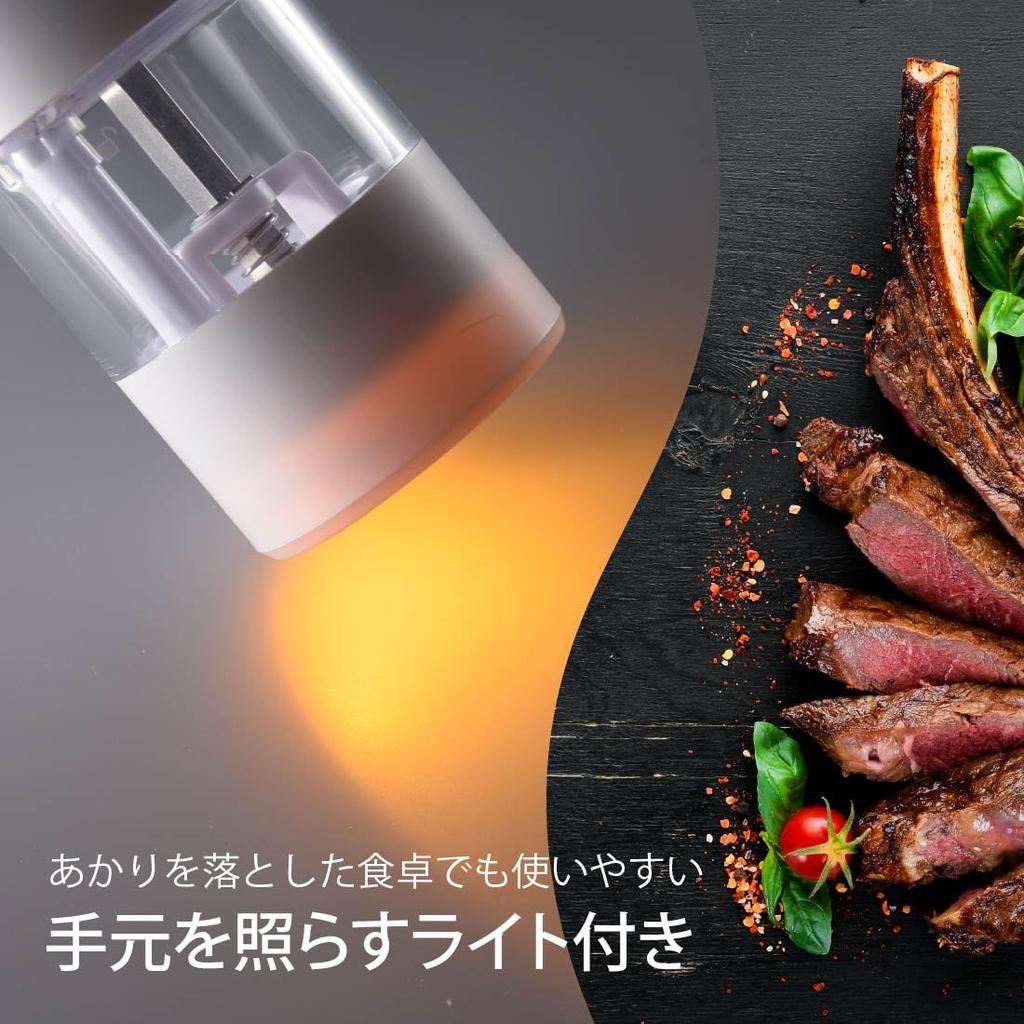 Ohm Electric Electric Mill Соль мельница для перца соль перец стильная USB перезаряжаемая электрическая мельница для специй белая OHM COK-PSM003-W 08-1499