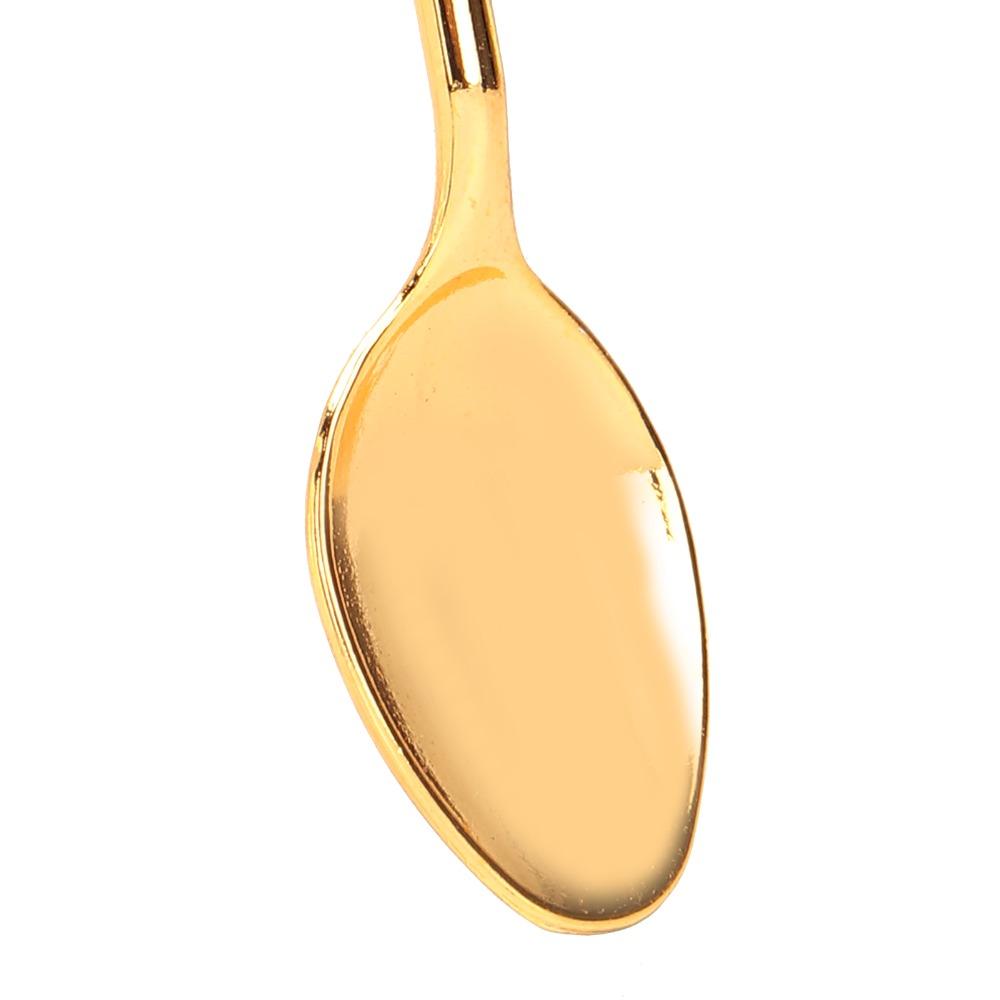 7pcs Zinc Alloy Coffee Spoon Set Gold Tea Spoon Set Dessert Spoons Spoon Fork Set For Fruit