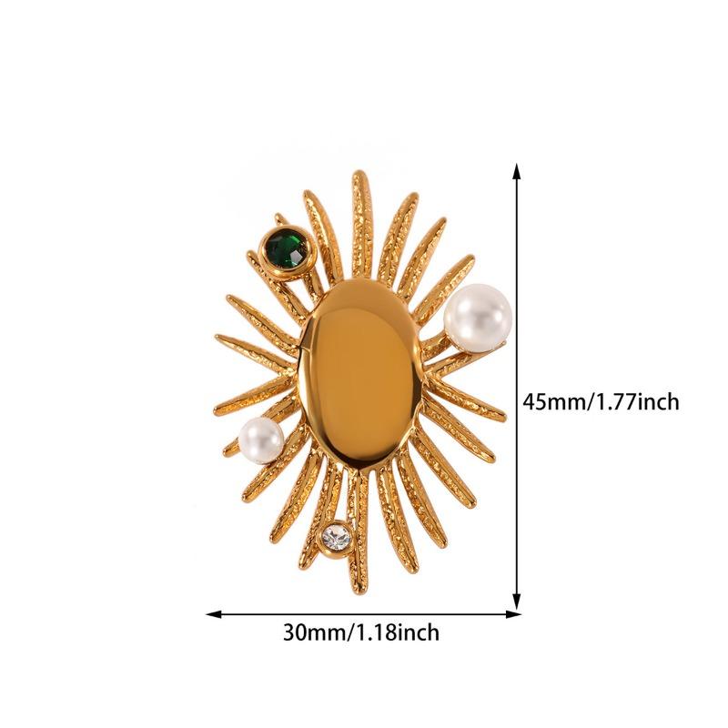 Новая модная брошь высокого класса с жемчугом в виде солнечного листа, декоративная булавка для пальто, свитера, популярная брошь