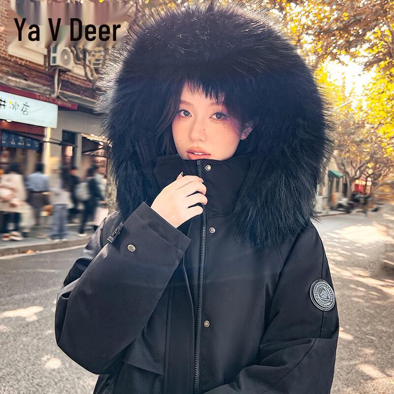 Женская пуховая парка Yalu с воротником из енота