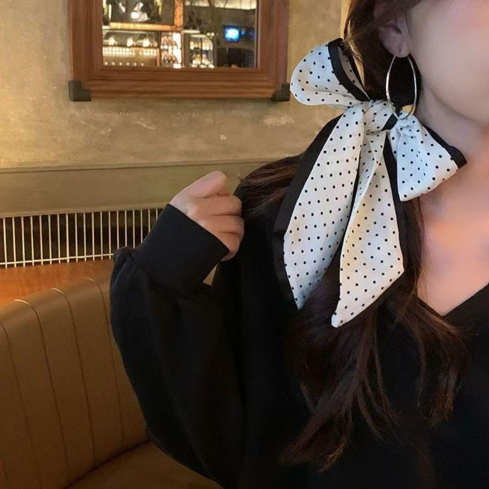 Polka Dot Neck Strap Luxury Hair Band Fashion Neck Scarf Clothing Accessories