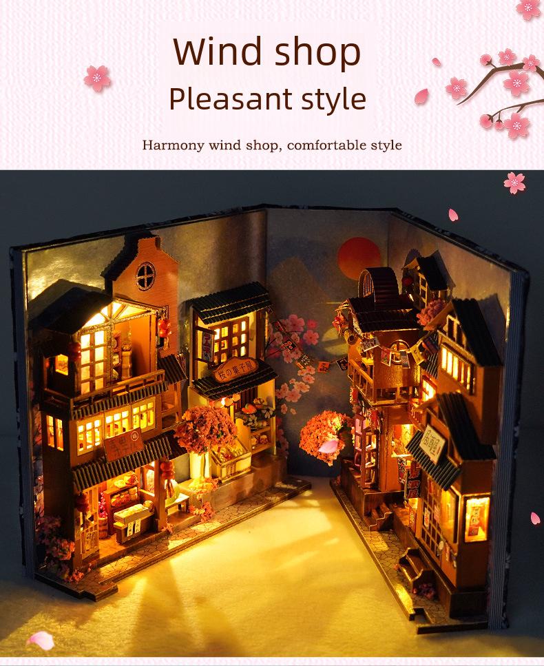 Tianyu Handmade Japanese House Model, TC25: DIY Creative Book Stand Gift for New Year or Tanabata