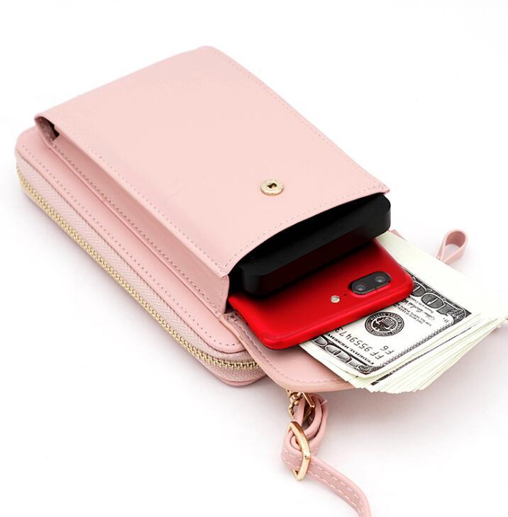 Women Crossbody Phone Bag Small Shoulder Purse Clutch Leather Zipper Handbag Card Holder
