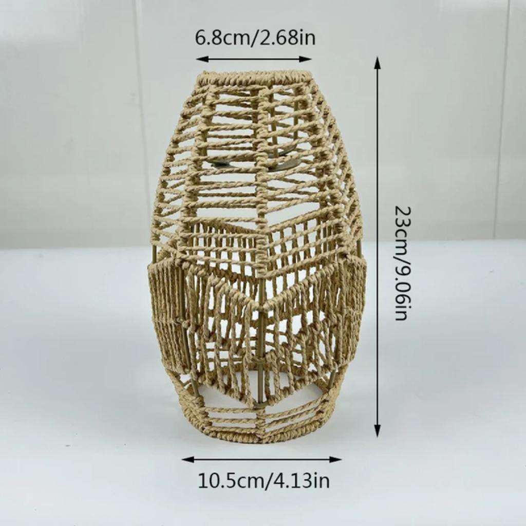 New Exquisite Handwoven Paper Rattan Pendant Lamp Shade - Beautifully Crafted Handmade Wicker Lampshade for Chandelier, Pendant