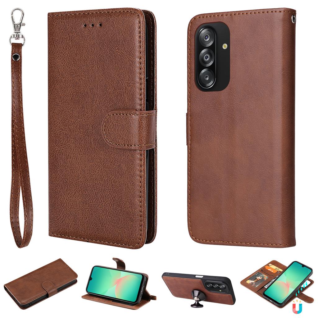 Чехол-кошелек 2-в-1 со съемным магнитным кожаным кошельком и ремешком для Samsung Galaxy A26 5G/A16 4G/Galaxy A16 5G