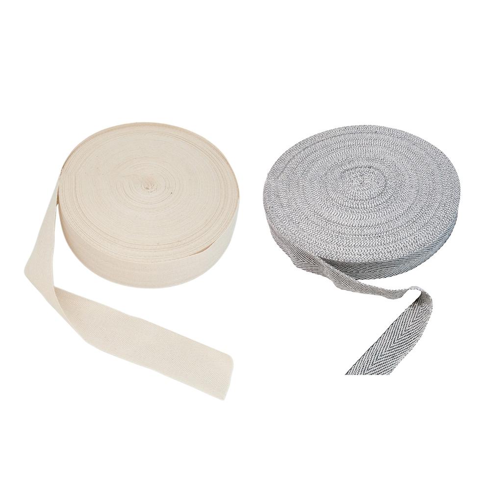 10 ярдов натуральной хлопковой саржевой ленты для ковровой тесьмы для шитья елочкой хлопчатобумажной саржевой ленты для коврового производства