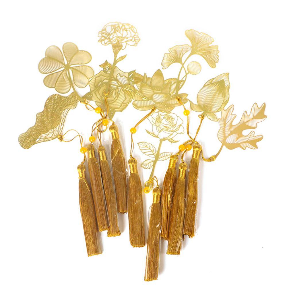 School Stationery Student Gifts Leaf Metal Bookmark Reading Mark Books Accessories Brass Book Clip