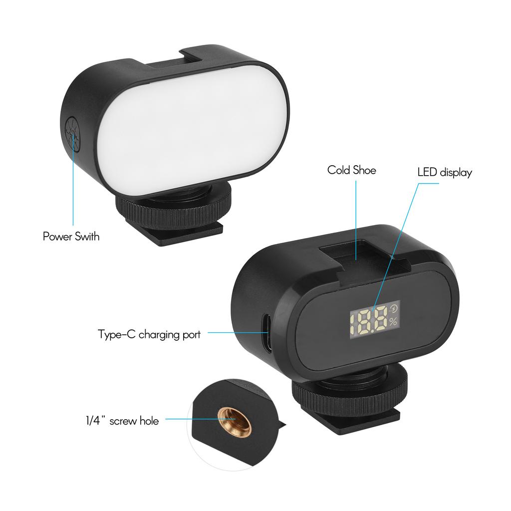 Светодиодный видео свет Andoer Mini St15rgb, RGB, для влогов, заполняющий свет, 7 цветов, CRI95, встроенная литиевая батарея