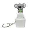 Rechargeable Fidget Button Key Chain Sounding Sound Light Key Ring Animal Keycap Toy  Student Gift