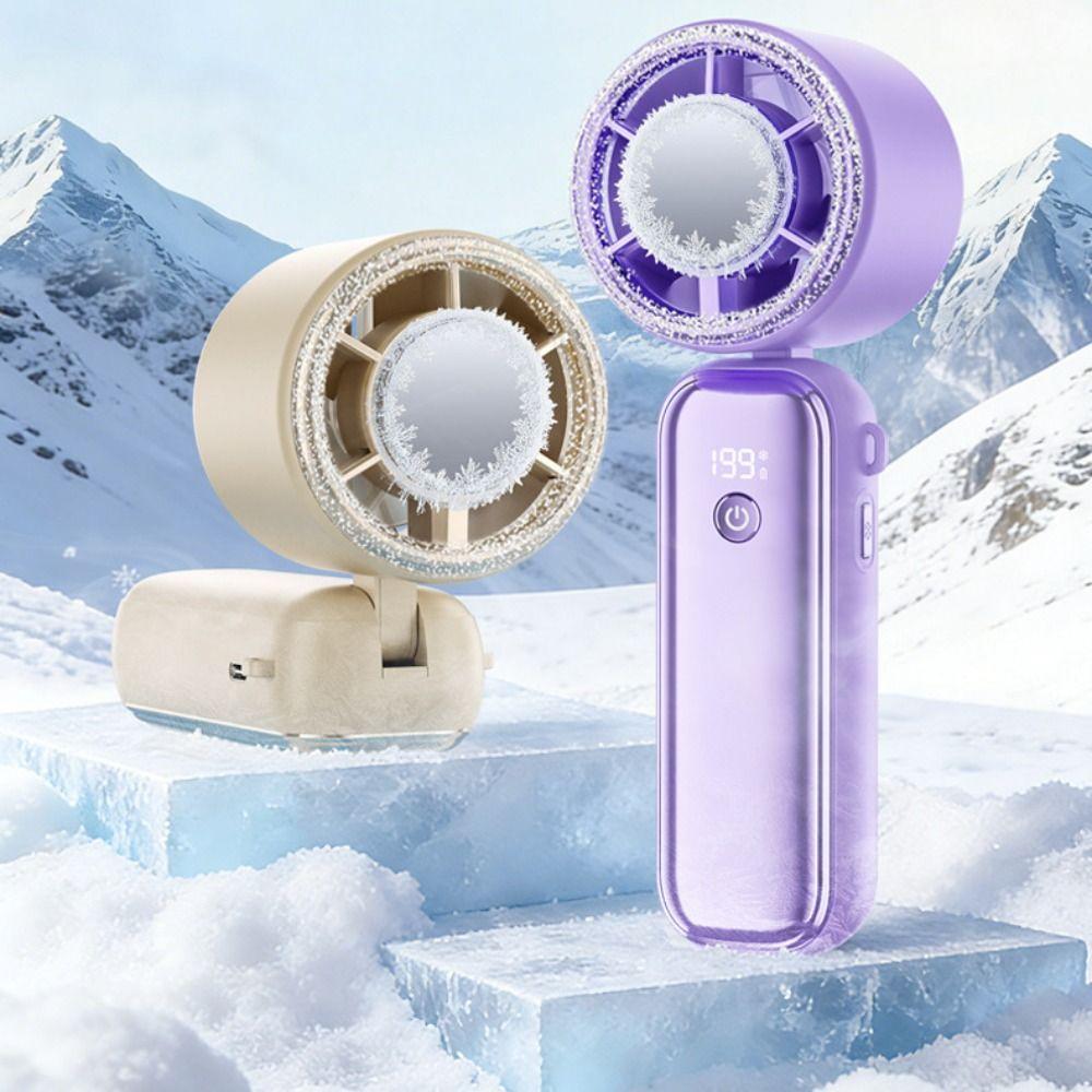USB Rechargeable Mini Handheld Fan Ultra-Quiet Small Electric Fan Cooling and Ice Pack Fan Travel