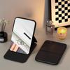 Desktop Makeup Mirror PU Leather Simple Portable Handheld Makeup Mirror Foldable Student Compact Cute Pocket Mirror