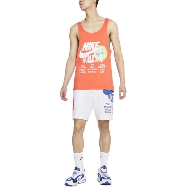 Nike Мужские майки Оранжевые С круглым вырезом Умеренный прямой крой DA0936-842