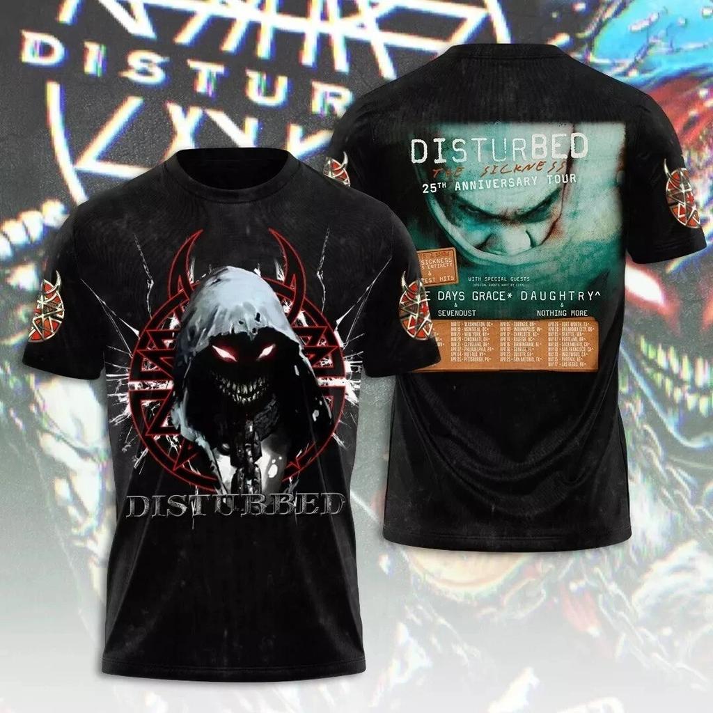 Disturbed The Sickness 25th Anniversary Tour 2026 3D T-Shirt !! HOT !! ALL SIZE