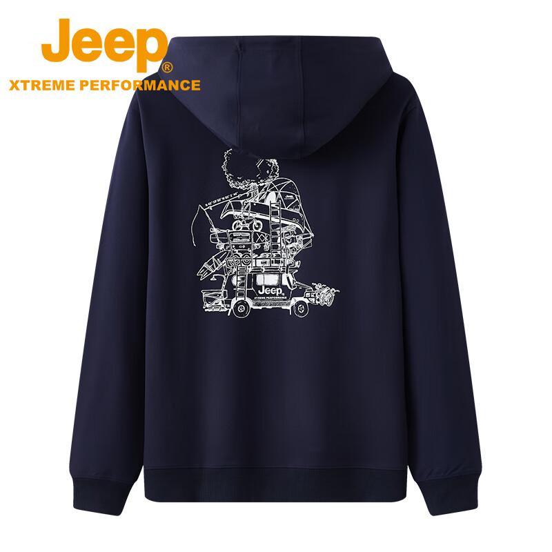 Jeep Мужская футболка с капюшоном и длинным рукавом на флисовой подкладке