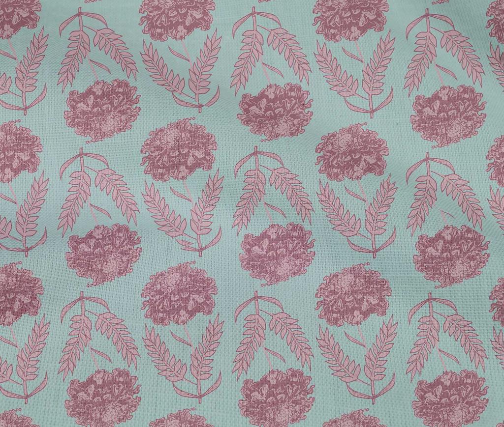 oneOone Cotton Flex Pastel Mint Fabric Florals Fabric For Sewing Printed Craft Fabric By The Yard 40 Inch