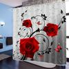 3D-принт Цветочная занавеска для ванной Водонепроницаемая романтическая красная роза Душевая занавеска и коврик для ванной комнаты ко Дню святого Валентина Декор