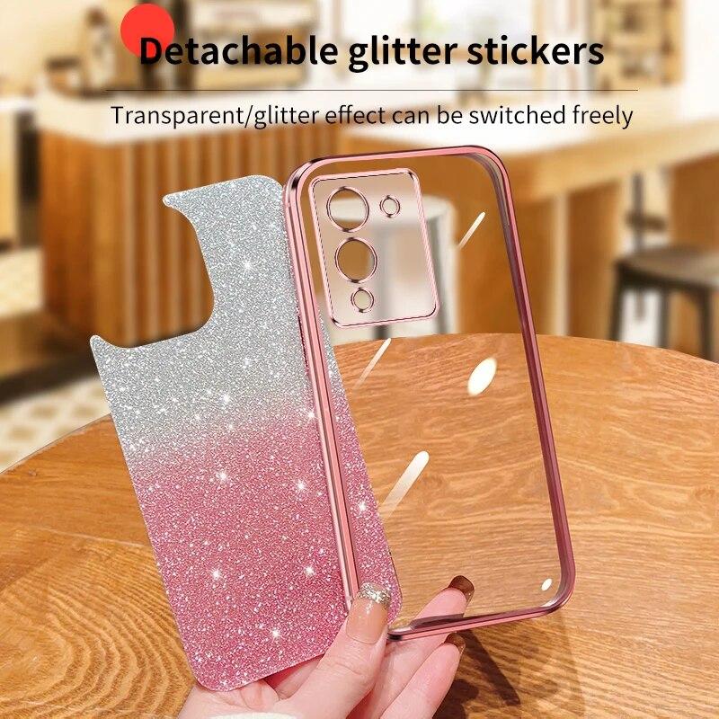 Модный блестящий чехол с градиентным покрытием для Infinix Note 12 Pro 20 30 Smart 8 7 Hot 30 30i Play Tecno Spark GO, силиконовая задняя крышка