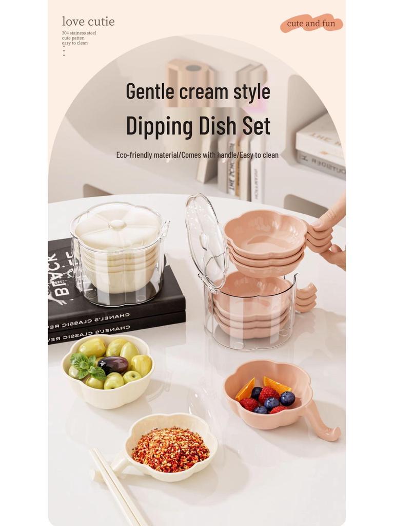 Молочно-белая фуфу маленькая тарелка для приправ в виде цветка с коробкой для хранения