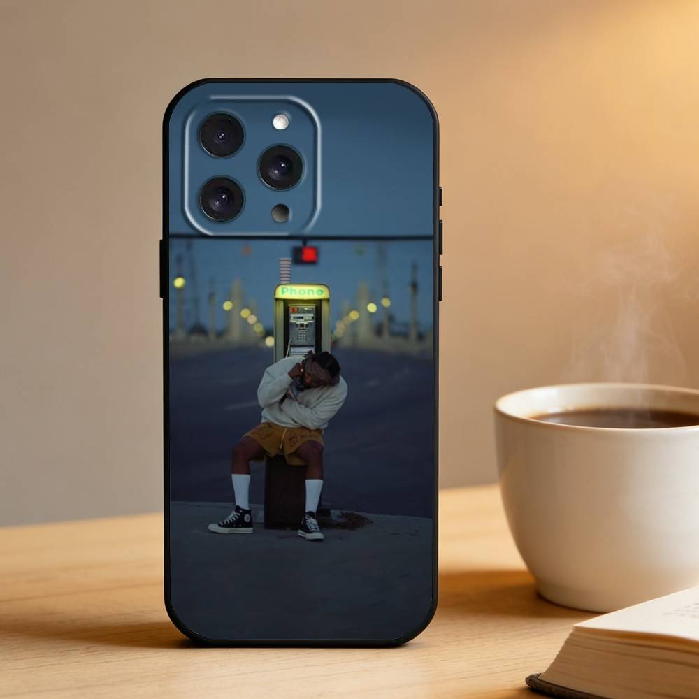 К-Кендрик Ламар Рэпер Чехол для телефона Для iPhone 17 16 15 14 13 12 Max Plus Силиконовый Черный Чехол