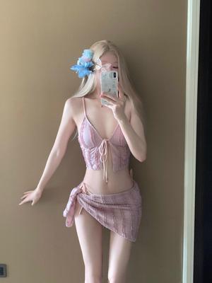 Стильный корейский трехкомпонентный бикини 2026: Купальники Pure Desire Hot Spring для путешествий класса люкс