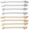 10Pcs Stainless Steel Extension Chains with Lobster Clasps Connector Link Necklace Tail Making DIY Bracelet Accessories Supplies