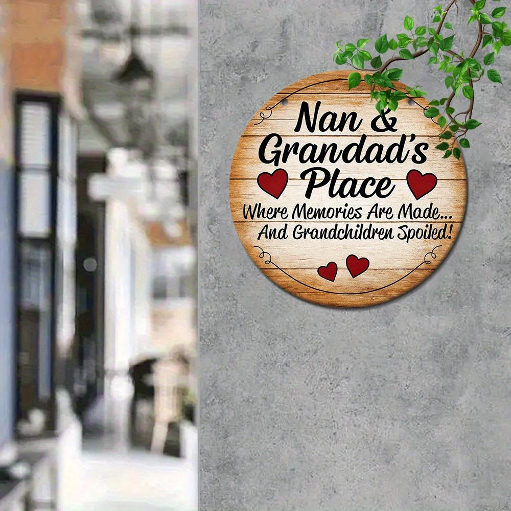 D Flat D Flat Retro Metal Sign Measuring inch X inch The Place of Nan And Grandpa Where Memories Are Made And Grandc