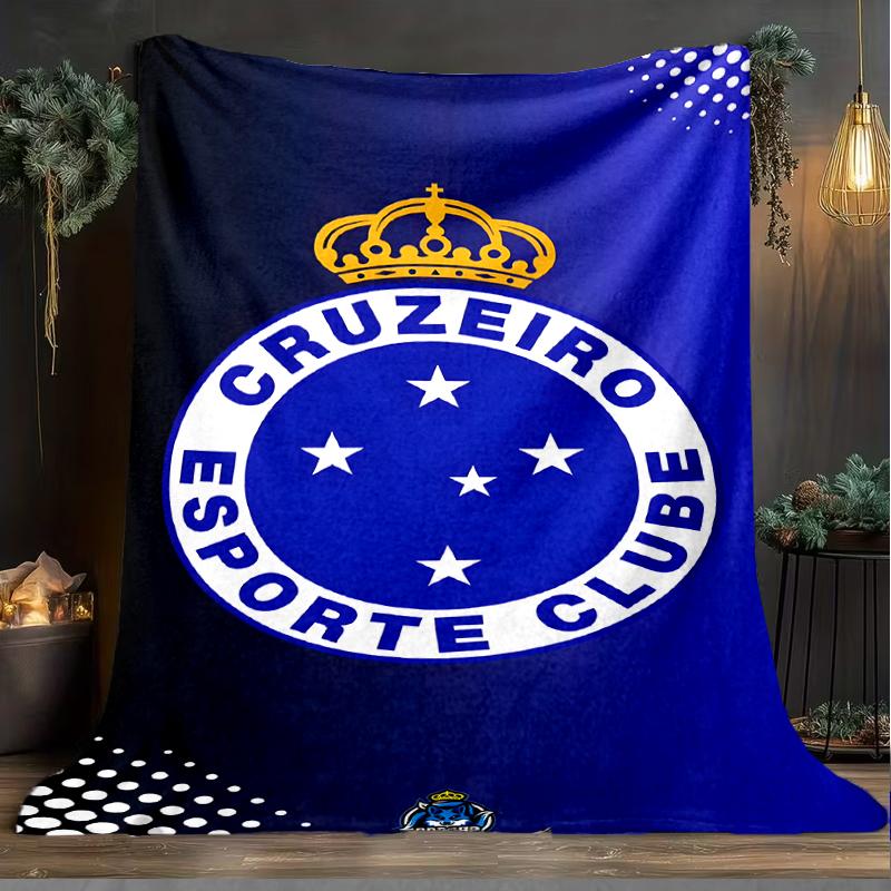 1PC Cruzeiro Esporte Clube Printed Soft Flannel Blanket Throw for Adult Bedroom Living Room Sofa Camping Travel Fan gifts Christmas Gifts